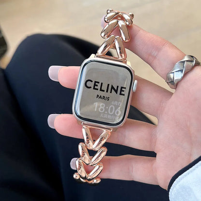 Starlight Metal Lady Strap For Apple Watch Band 41mm 40mm 44 45 38mm Zinc Alloy Band For iWatch Series 8 7 SE 6 3 4 5 Ultra 49mm