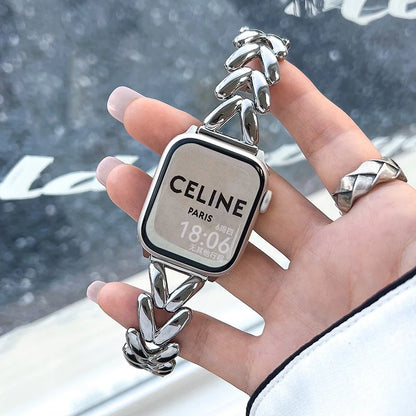 Starlight Metal Lady Strap For Apple Watch Band 41mm 40mm 44 45 38mm Zinc Alloy Band For iWatch Series 8 7 SE 6 3 4 5 Ultra 49mm