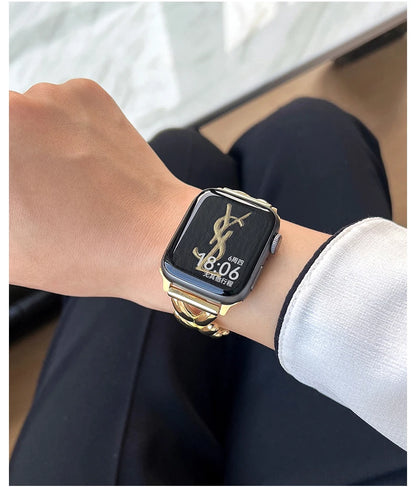 Starlight Metal Lady Strap For Apple Watch Band 41mm 40mm 44 45 38mm Zinc Alloy Band For iWatch Series 8 7 SE 6 3 4 5 Ultra 49mm