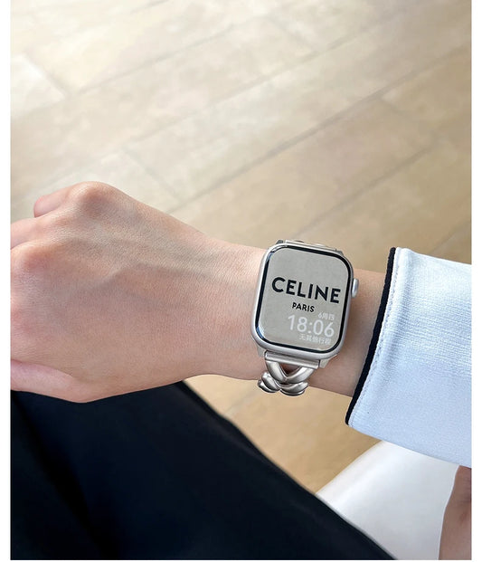 Starlight Metal Lady Strap For Apple Watch Band 41mm 40mm 44 45 38mm Zinc Alloy Band For iWatch Series 8 7 SE 6 3 4 5 Ultra 49mm