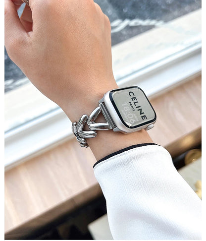 Starlight Metal Lady Strap For Apple Watch Band 41mm 40mm 44 45 38mm Zinc Alloy Band For iWatch Series 8 7 SE 6 3 4 5 Ultra 49mm