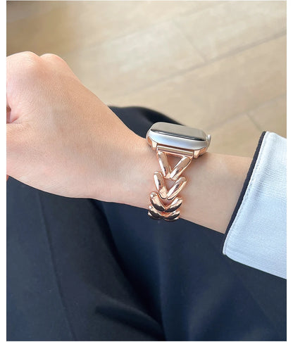 Starlight Metal Lady Strap For Apple Watch Band 41mm 40mm 44 45 38mm Zinc Alloy Band For iWatch Series 8 7 SE 6 3 4 5 Ultra 49mm