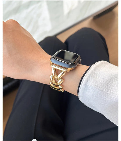 Starlight Metal Lady Strap For Apple Watch Band 41mm 40mm 44 45 38mm Zinc Alloy Band For iWatch Series 8 7 SE 6 3 4 5 Ultra 49mm