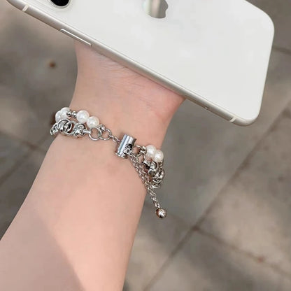 Beads Metal Loop Strap For Apple Watch Band For Women 38mm 40mm 41mm 42mm 44mm 45mm 46mm 49mm