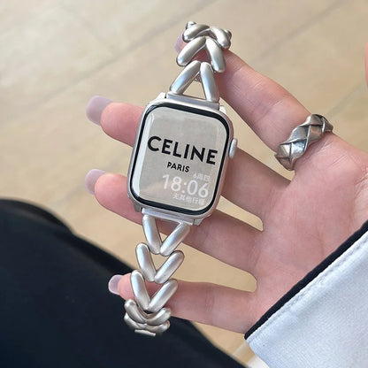 Starlight Metal Lady Strap For Apple Watch Band 41mm 40mm 44 45 38mm Zinc Alloy Band For iWatch Series 8 7 SE 6 3 4 5 Ultra 49mm