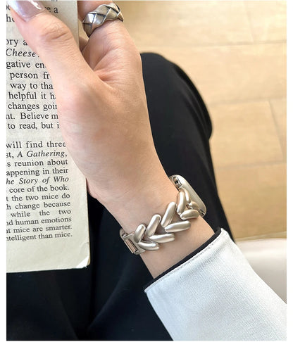 Starlight Metal Lady Strap For Apple Watch Band 41mm 40mm 44 45 38mm Zinc Alloy Band For iWatch Series 8 7 SE 6 3 4 5 Ultra 49mm