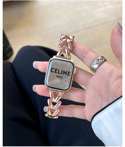 Starlight Metal Lady Strap For Apple Watch Band 41mm 40mm 44 45 38mm Zinc Alloy Band For iWatch Series 8 7 SE 6 3 4 5 Ultra 49mm